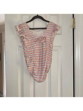 GUC Charming Mary size 8Y Striped Ruffle One Piece Bathing Suit